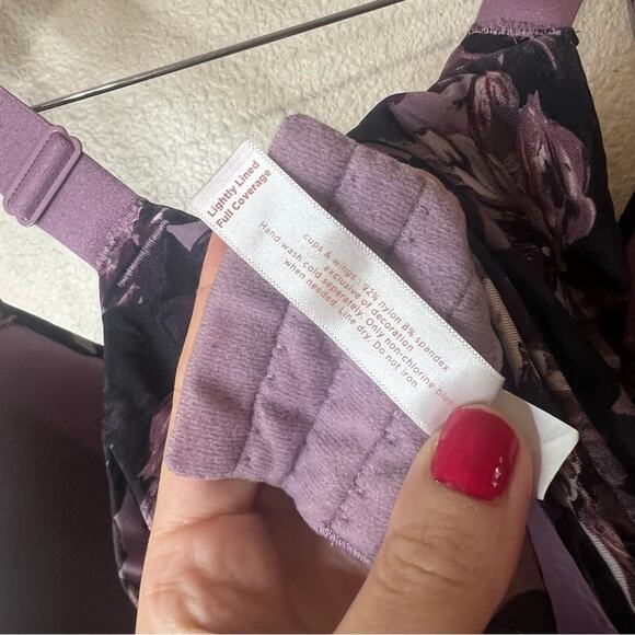 Cacique purple floral lightly lined Cloud Comfort full coverage bra 44DDD - Picture 10 of 11